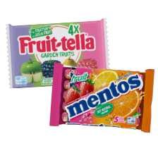 Fruit-tella garden fruits of Mentos rollen